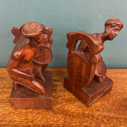 PAIR Carved Tribal Figures Bookends SMALLS