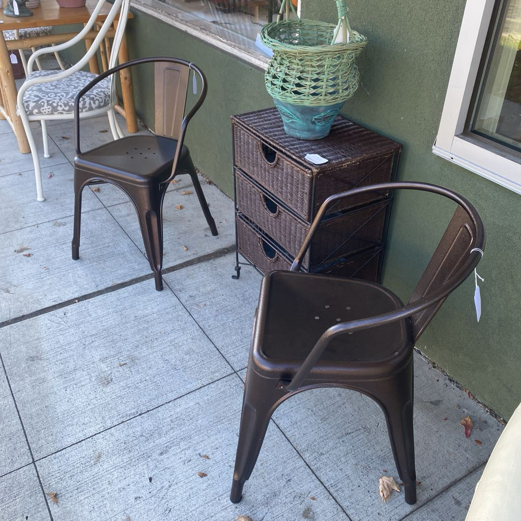 Small Metal Barrell Dining Chair
