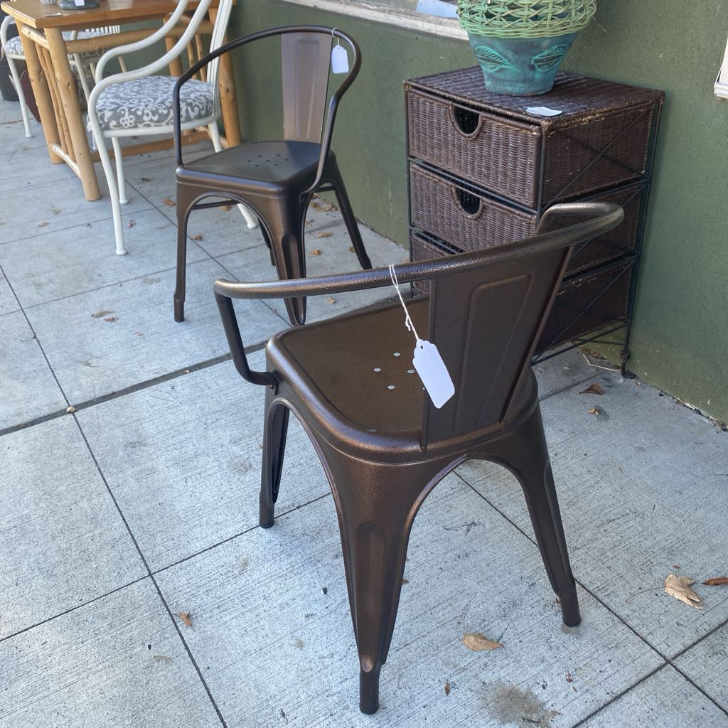 Small Metal Barrell Dining Chair