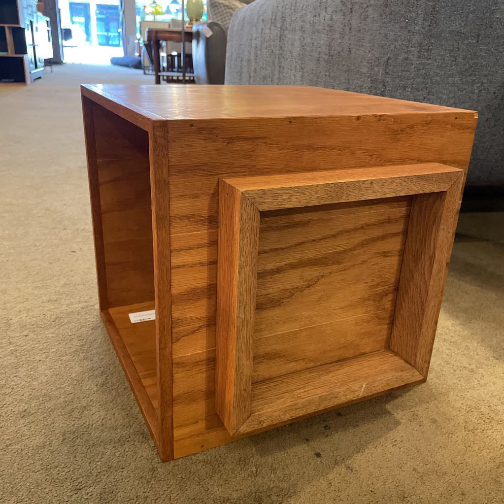 Teak Record Storage Cube C BOOKSHELVES