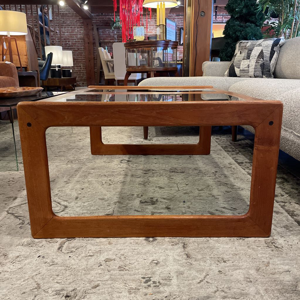 Double Smoked Glass Oak Coffee Table