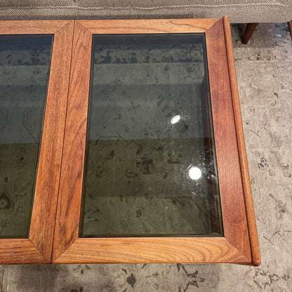 Double Smoked Glass Oak Coffee Table
