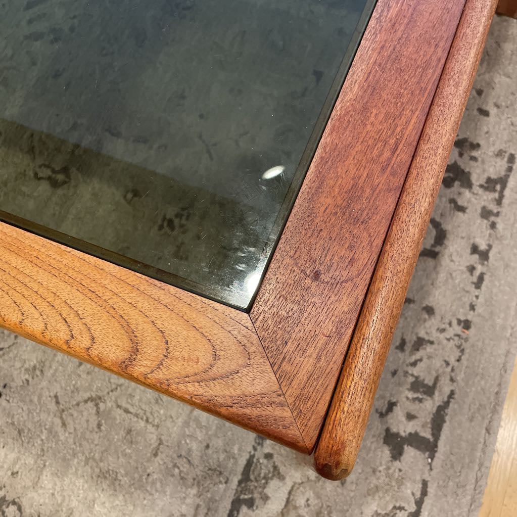 Double Smoked Glass Oak Coffee Table