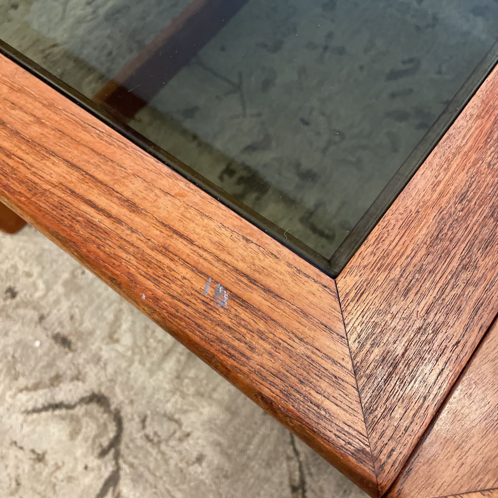 Double Smoked Glass Oak Coffee Table