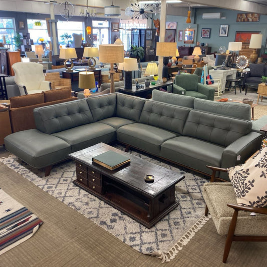 Odense Slate Leather LAF Sectional