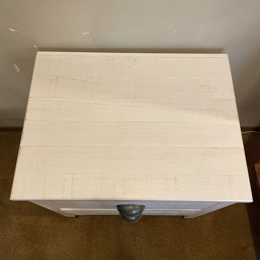 White Wood Rustic 2 Drawer Nightstand C NIGHTSTANDS