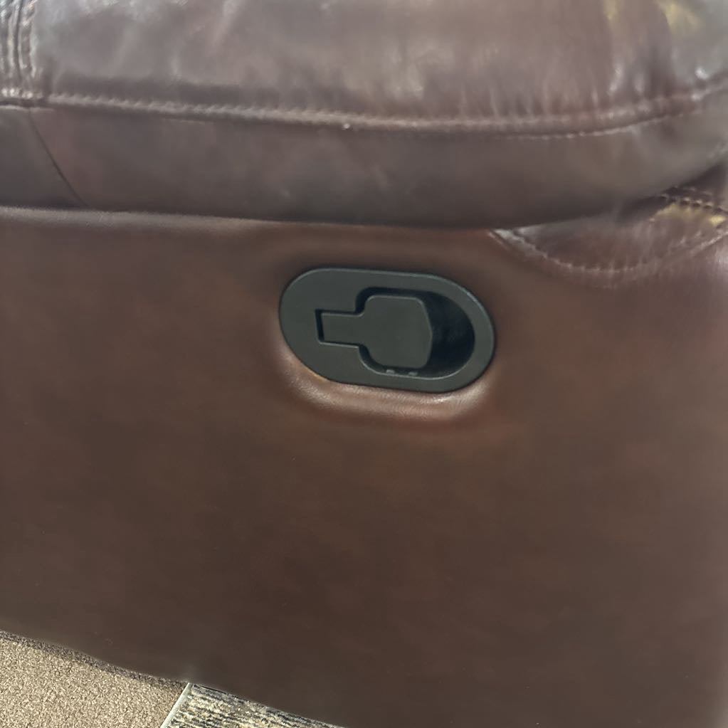 Brown Leather 3 Seat Recliner Sofa