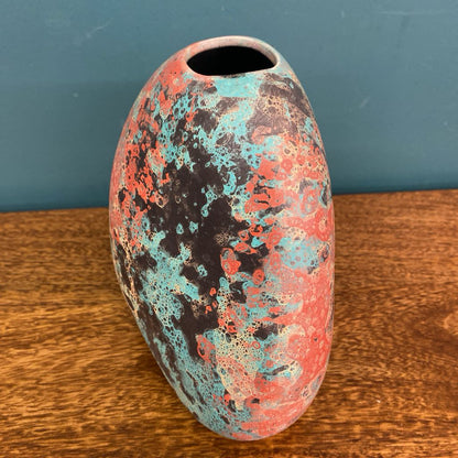 Signed Multicolor Splotches Asymmetric Vase SMALLS