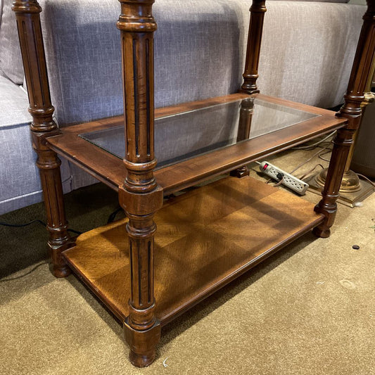 Wooden Bookshelf with Glass Inserts C BOOKSHELVES
