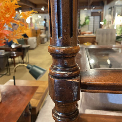 Wooden Bookshelf with Glass Inserts