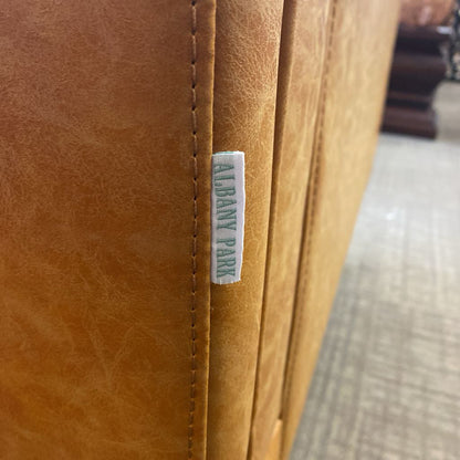 ALBANY PARK Tan Leatherette Contemporary Club Chair