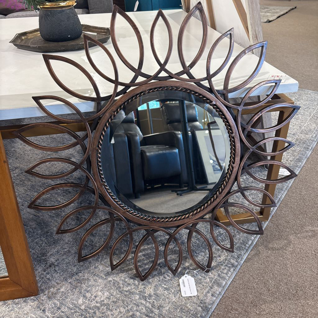 Sunburst Beveled Metal Mirror