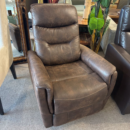 Brown Suede Swivel Rocking Recliner