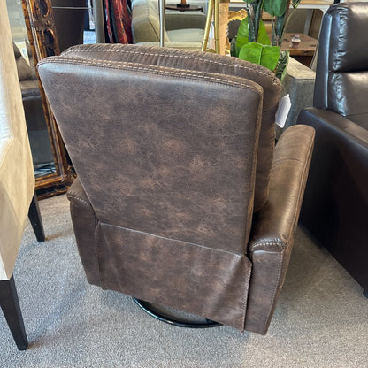 Brown Suede Swivel Rocking Recliner