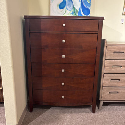 Cherry Wood 5 Drawer Highboy