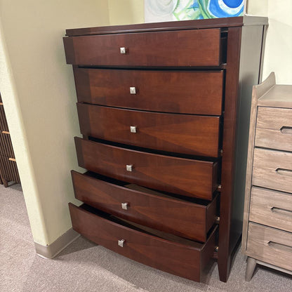 Cherry Wood 5 Drawer Highboy