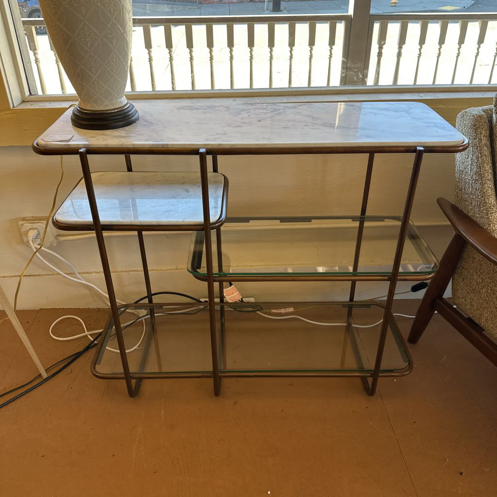 Multi Tiered Glass And Marble Console C CONSOLE TABLES
