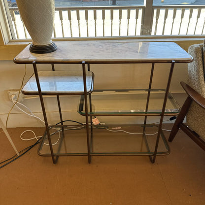 Multi Tiered Glass And Marble Console C CONSOLE TABLES