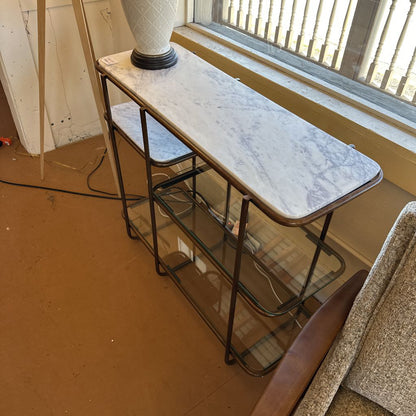 Multi Tiered Glass And Marble Console C CONSOLE TABLES
