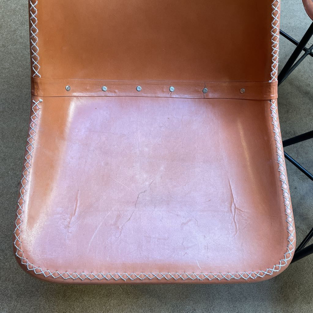 Saddle Style Orange Dining Chairs SET of 4 C DINING CHAIRS