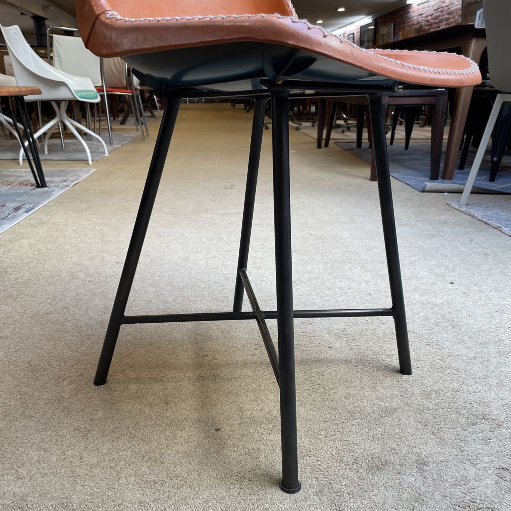 Saddle Style Orange Dining Chairs SET of 4 C DINING CHAIRS