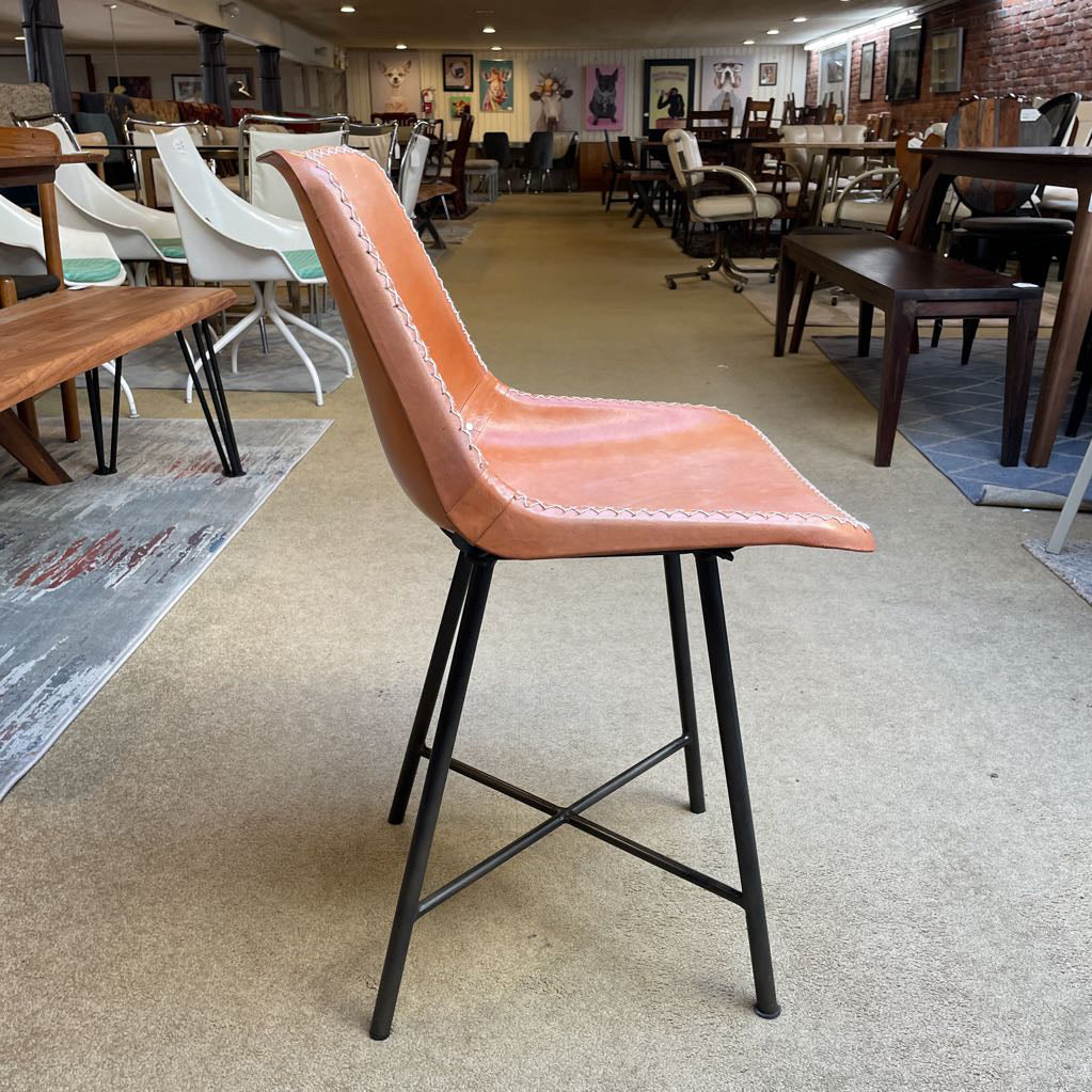 Saddle Style Orange Dining Chairs SET of 4 C DINING CHAIRS