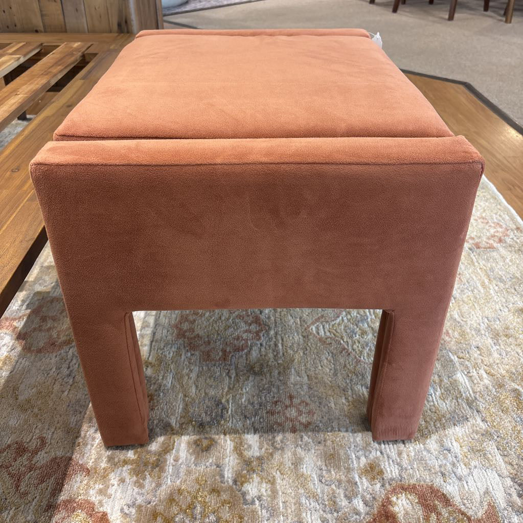 West Elm Orange Ottoman U OTTOMANS