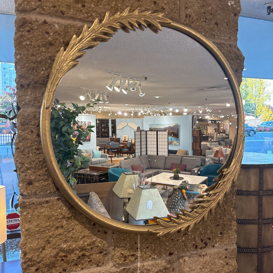 Gold Mirror w/ Palm Leaf Details