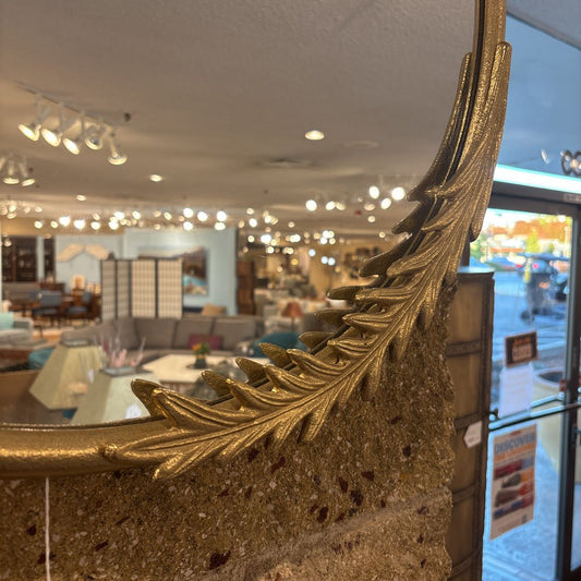 Gold Mirror w/ Palm Leaf Details