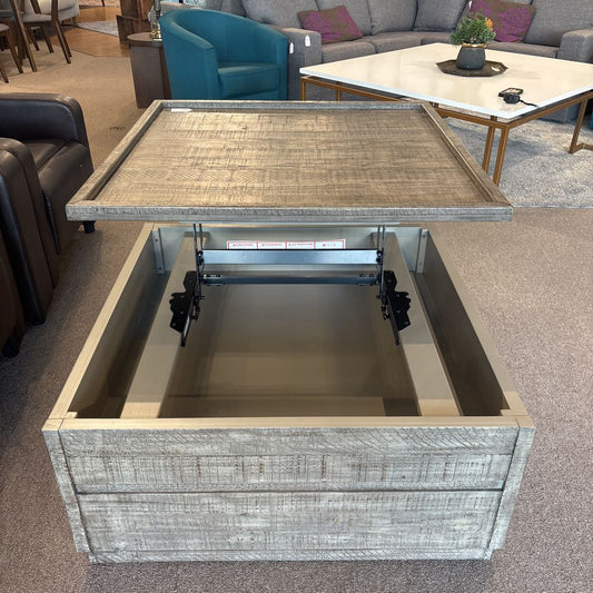 Rustic Lift Top Square Coffee Table