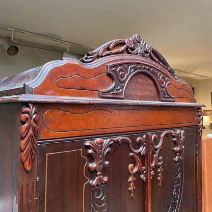 Carved 2 Door Armoire - As Is C CABINETS