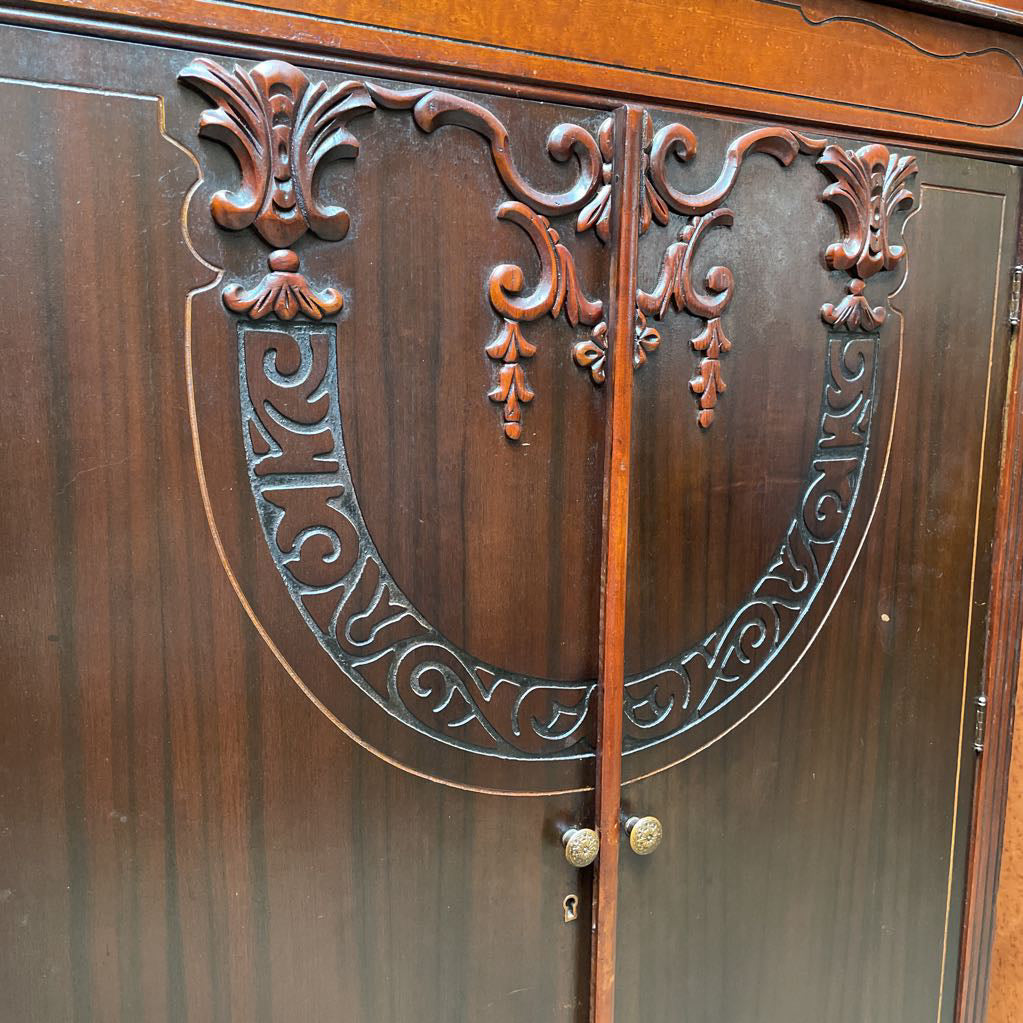 Carved 2 Door Armoire - As Is C CABINETS