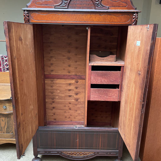Carved 2 Door Armoire - As Is C CABINETS