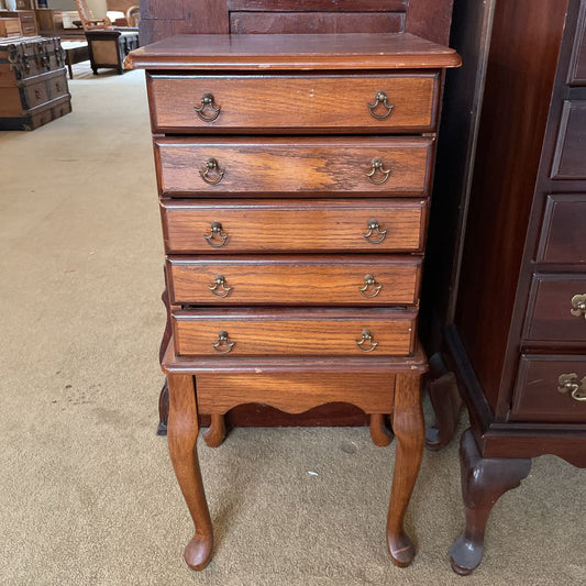 5 Drawer Cabriole Leg Jewelry Chest