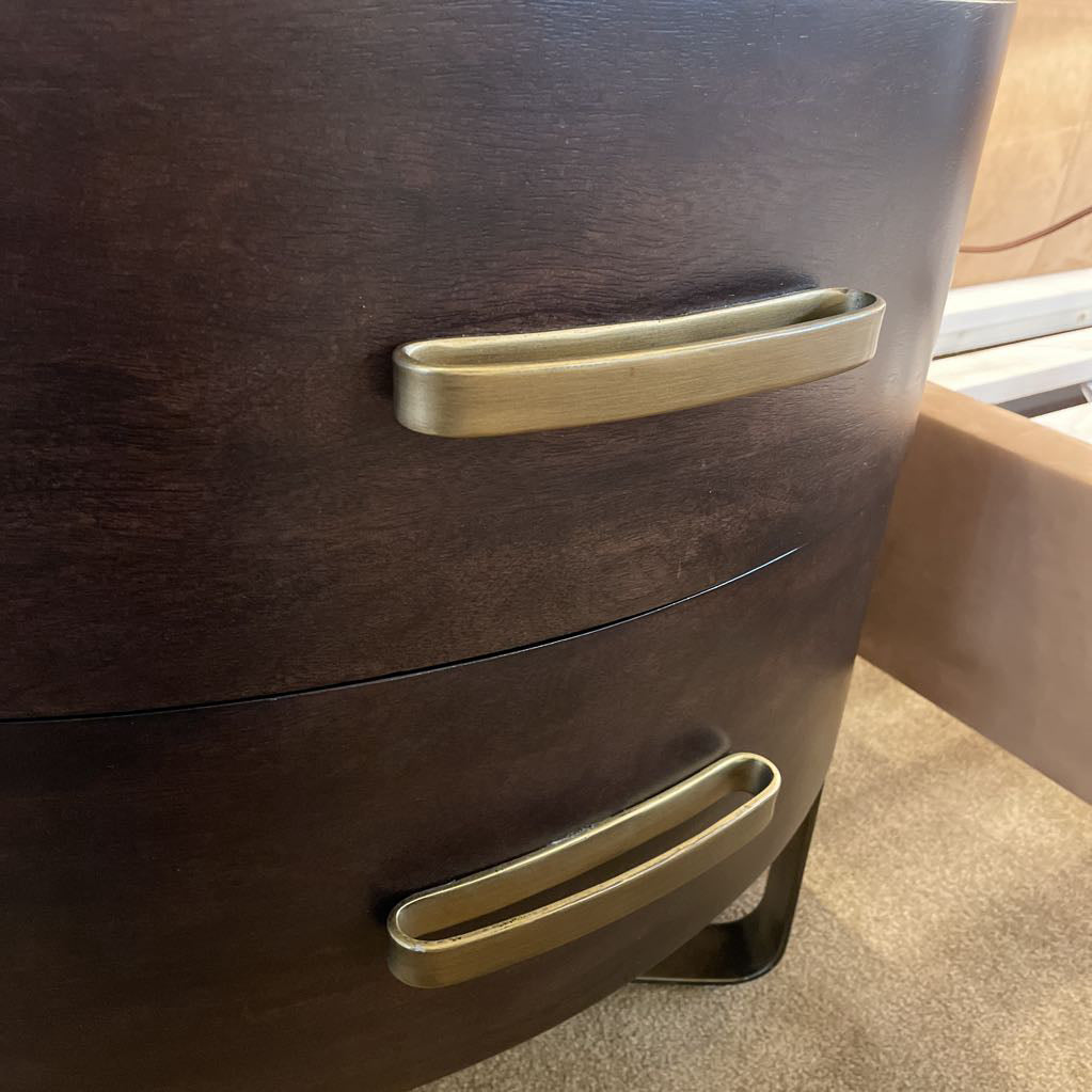 Crate & Barrel Oval Top 2 Drawer Nightstand C NIGHTSTANDS