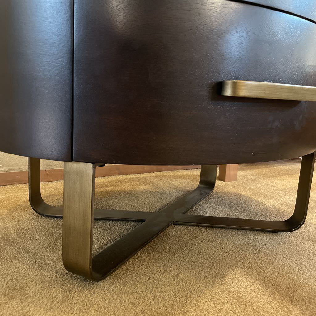 Crate & Barrel Oval Top 2 Drawer Nightstand C NIGHTSTANDS