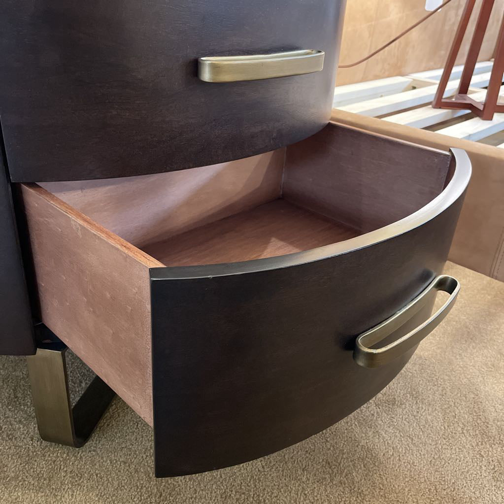 Crate & Barrel Oval Top 2 Drawer Nightstand C NIGHTSTANDS
