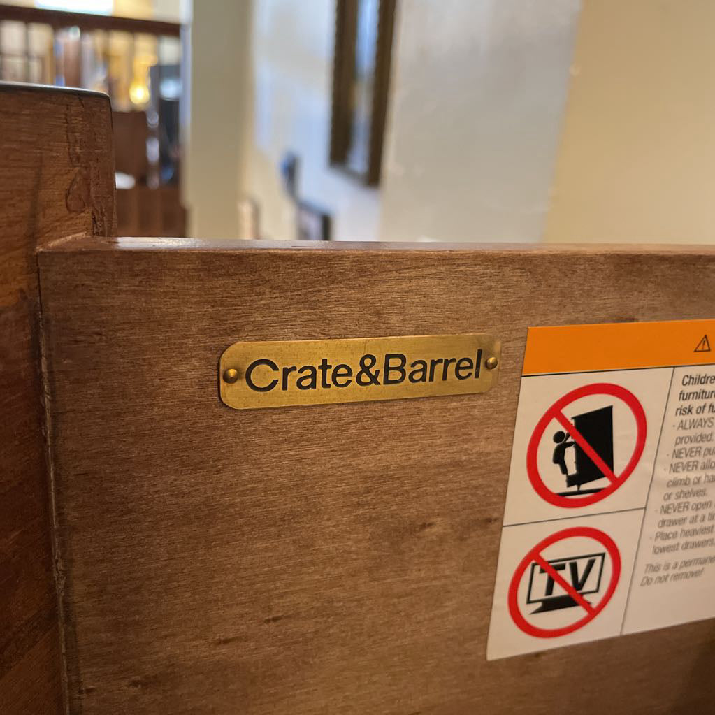 Crate & Barrel Oval Top 2 Drawer Nightstand C NIGHTSTANDS