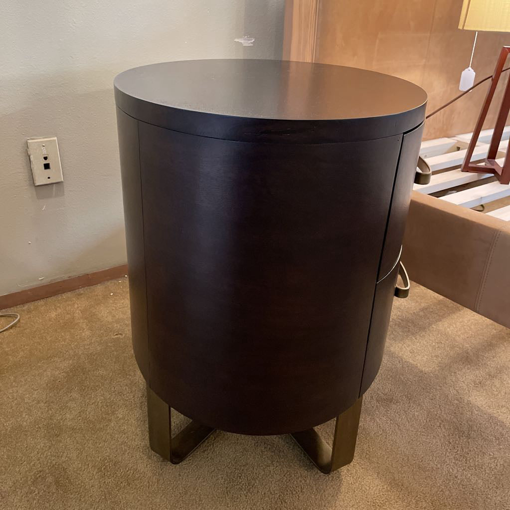 Crate & Barrel Oval Top 2 Drawer Nightstand C NIGHTSTANDS