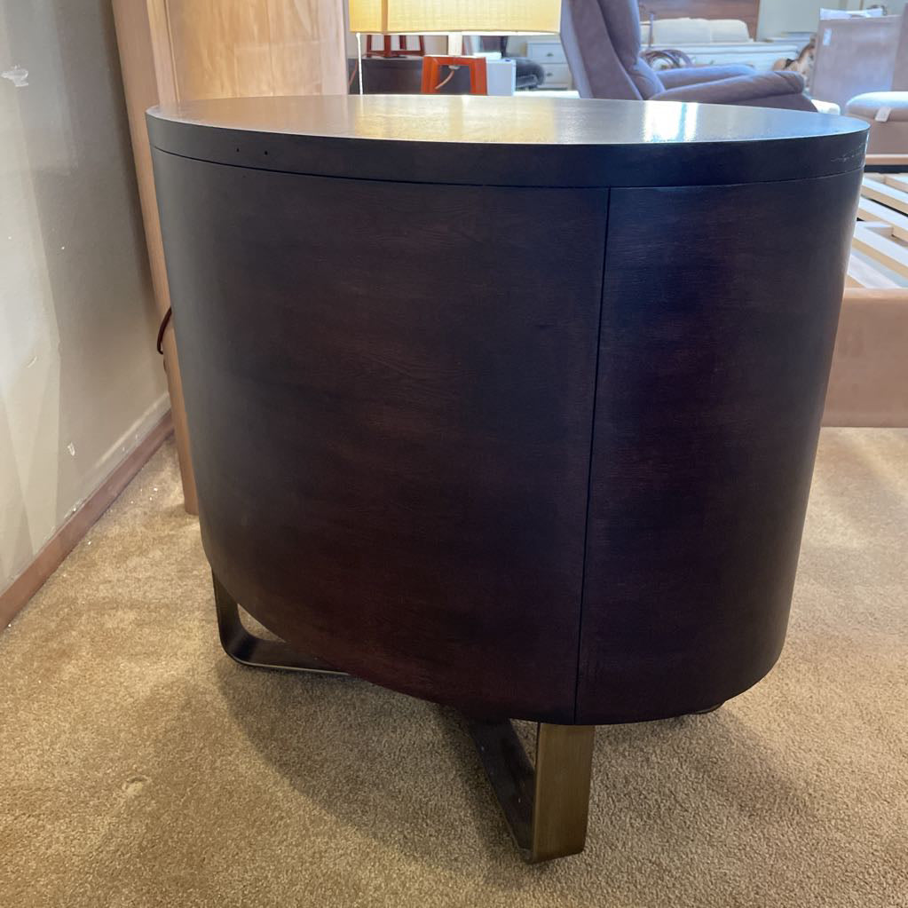 Crate & Barrel Oval Top 2 Drawer Nightstand C NIGHTSTANDS