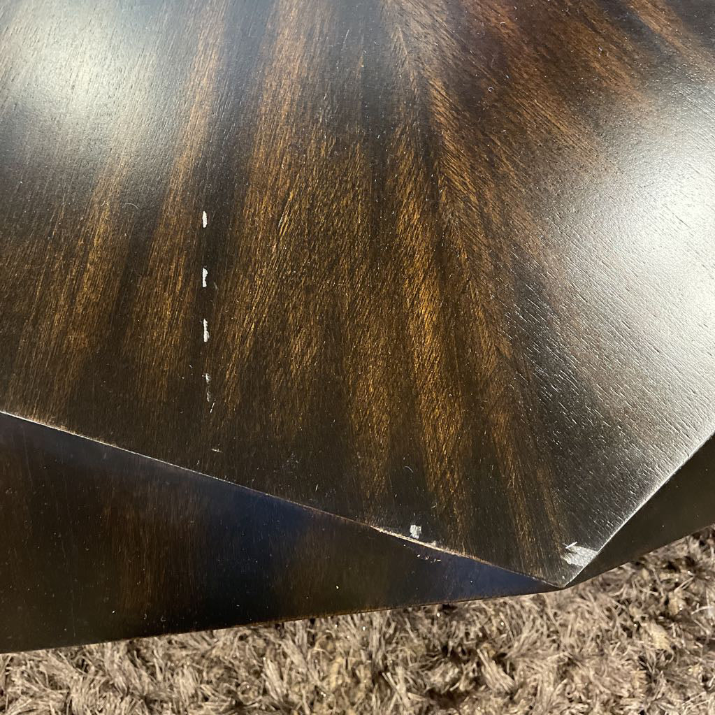 Dark Wood Geometric Coffee Table