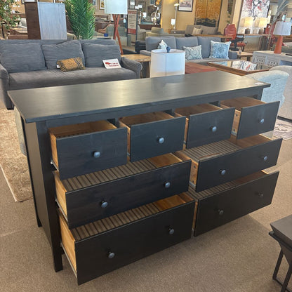 Contemporary Black 8 Drawer Lowboy Dresser C LOWBOYS