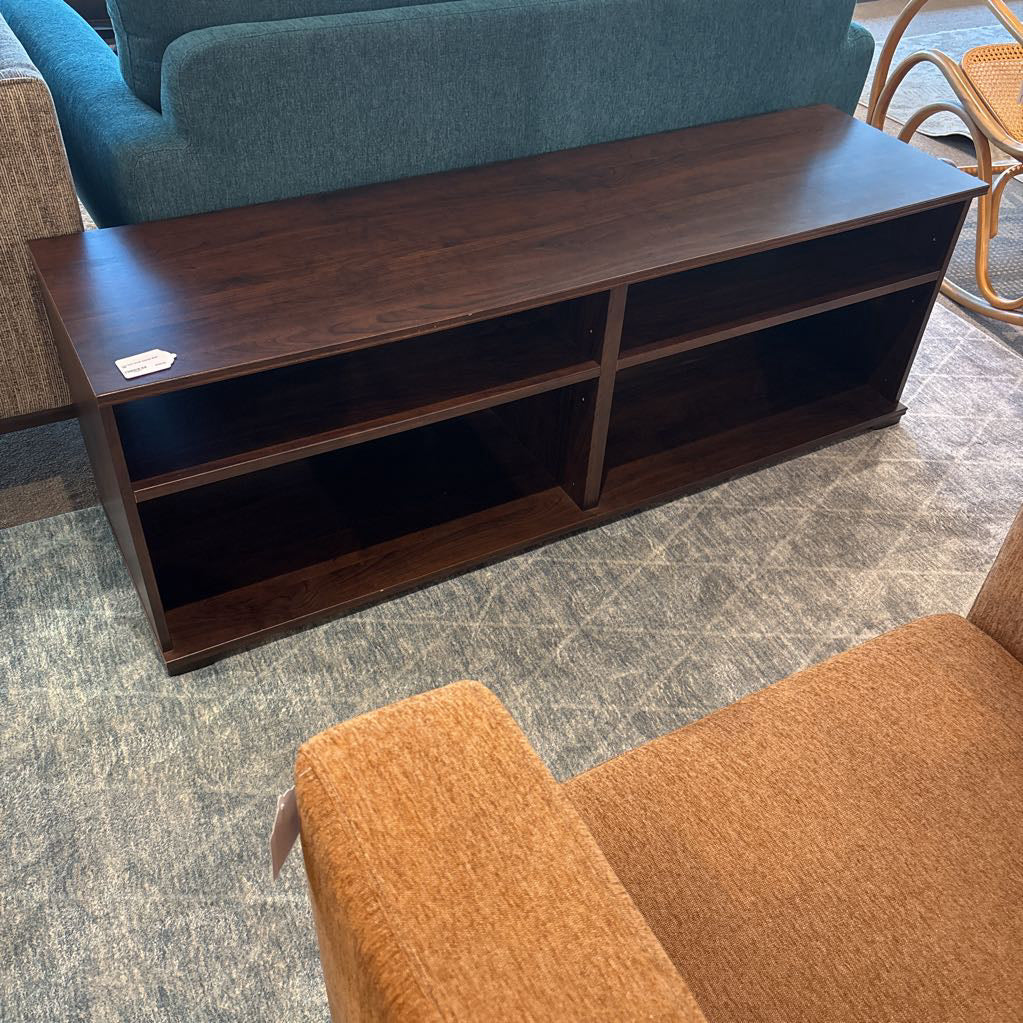 Low Dark Wood Console Shelf