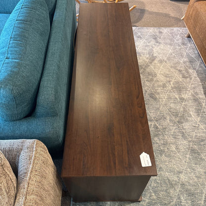 Low Dark Wood Console Shelf
