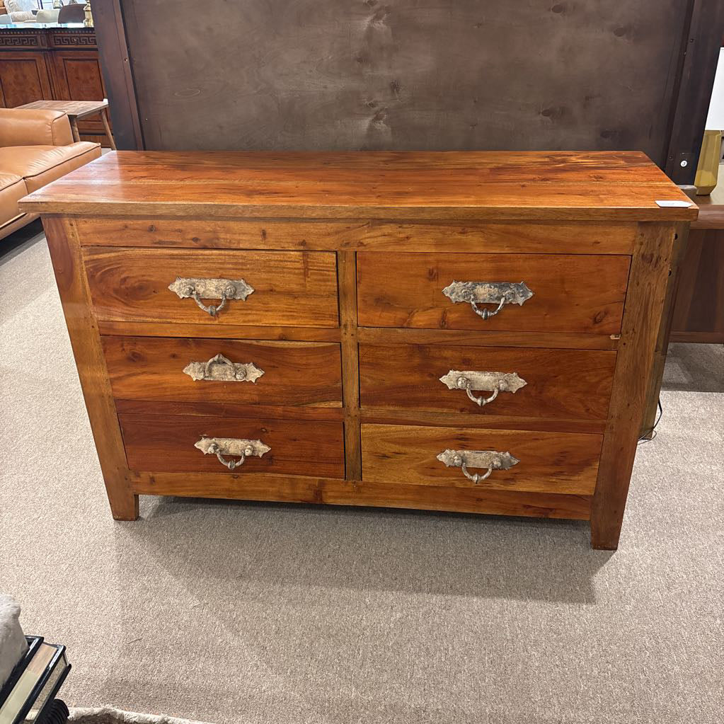 Reclaimed Solid Teak 6 Drawer Lowboy Dresser C LOWBOYS