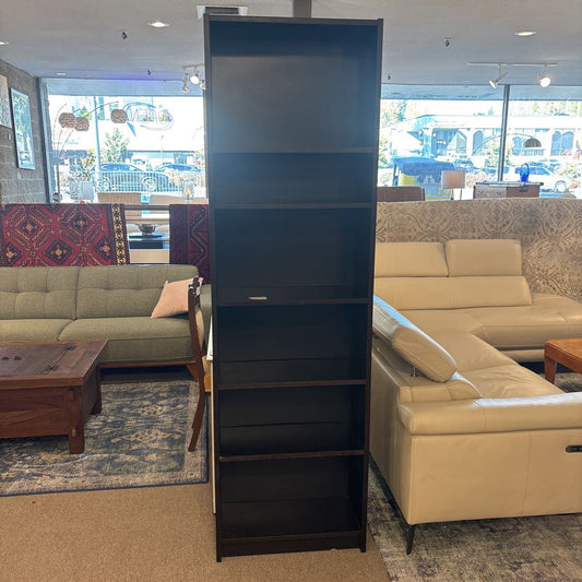 Dark Wood Narrow Bookcase