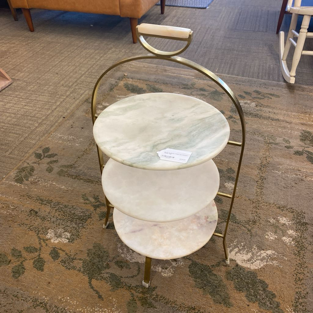 Brass & Stone Three Tier Dessert Tower