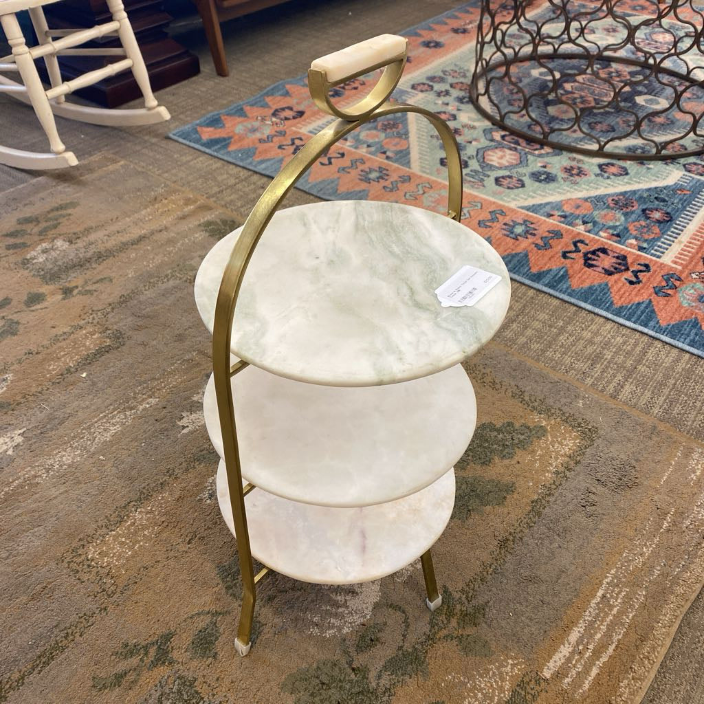 Brass & Stone Three Tier Dessert Tower