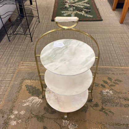 Brass & Stone Three Tier Dessert Tower