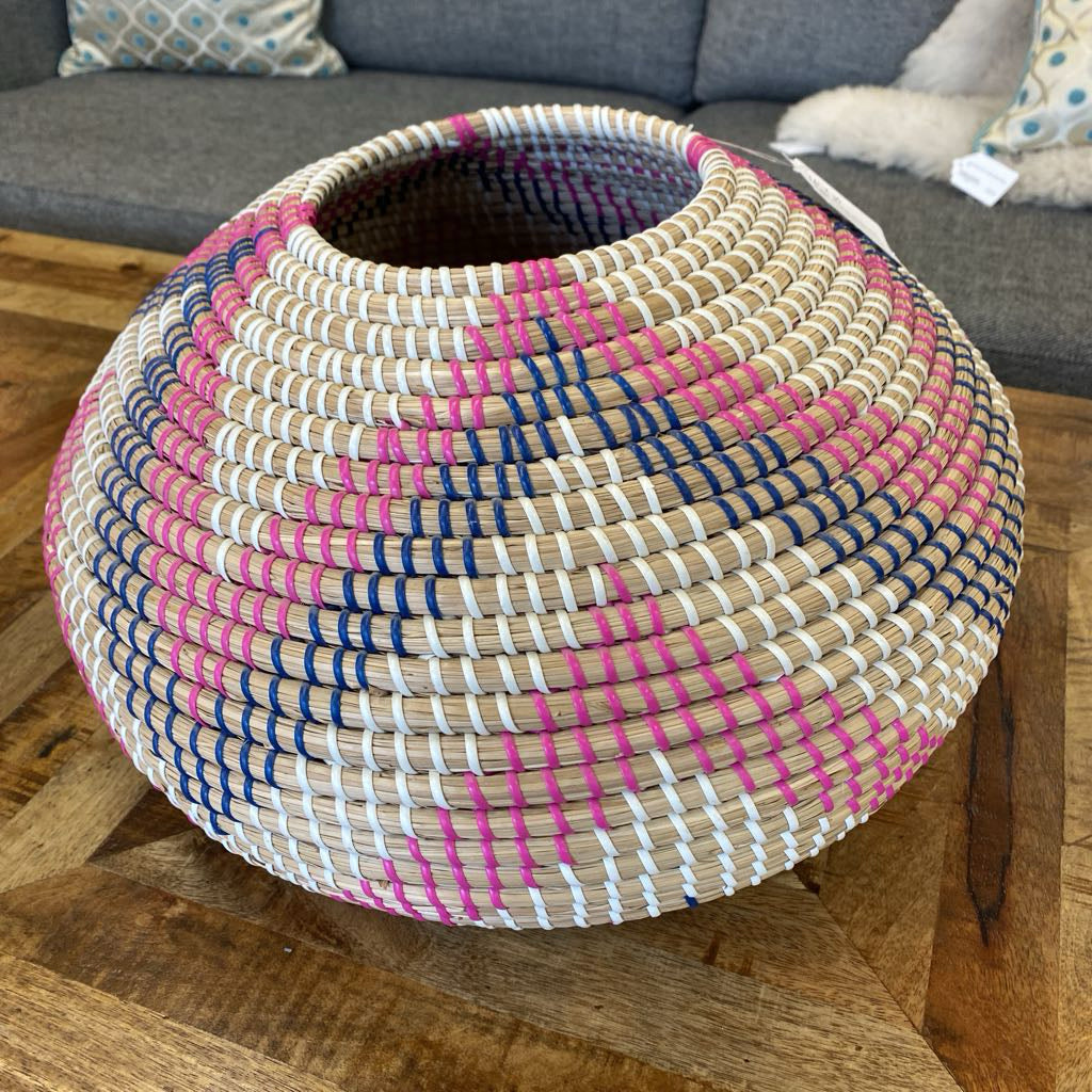 Pink & Blue Accents Woven Pot Vase SMALLS